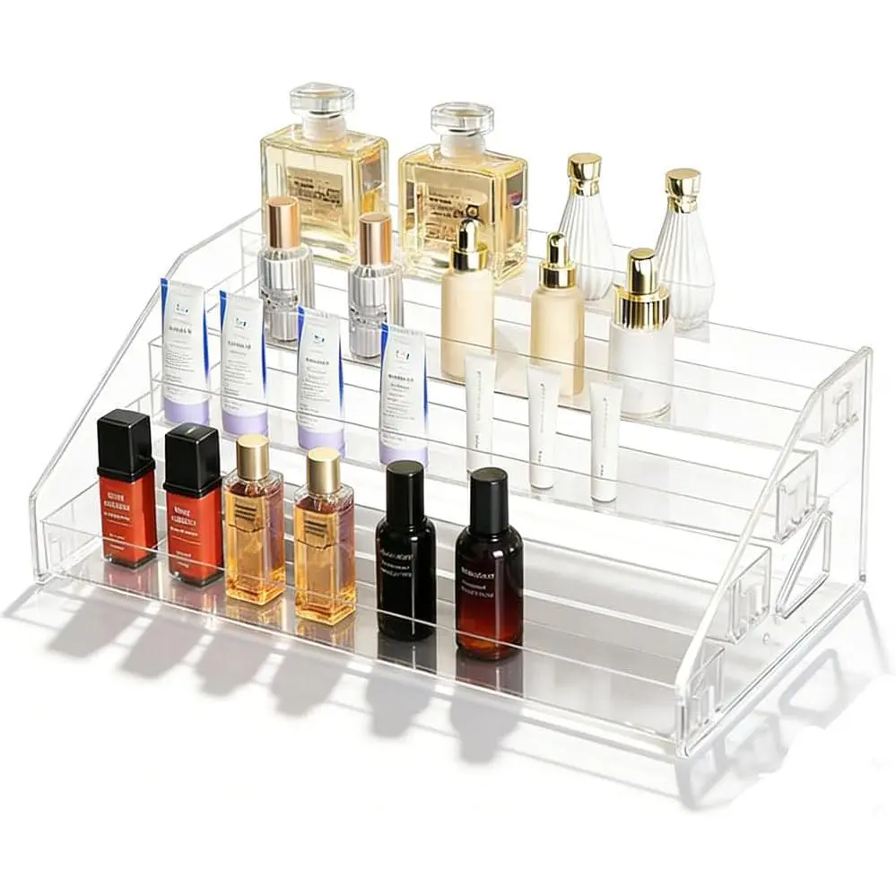 12 Inchs  Tiered Display Stand 4 tier  Riser Display Shelf Stands for   Polish Makeup Cookies Perfume