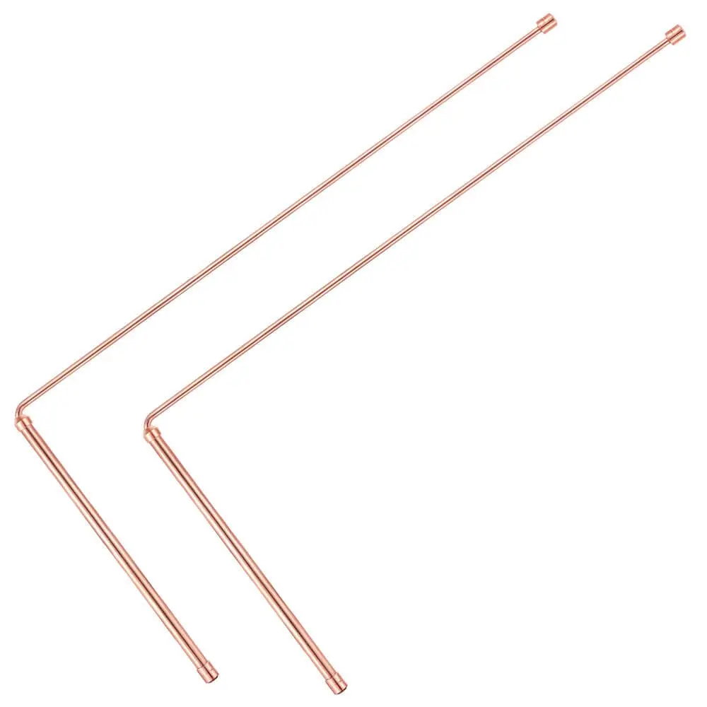 2PCS 99.9% Pure Copper Dowsing Divining Rods for Ghost Hunting, Divining Water, Treasure, Buried Items Etc