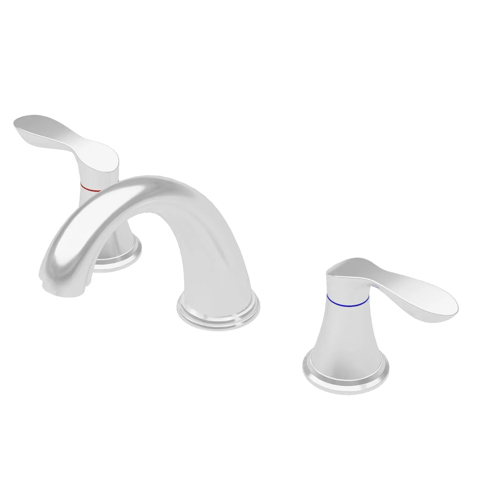 8 Inch Widespread Bathroom Faucet with 2 Lever Handles, 3 Hole Low Arc Basin Sink Mixer with Pop-Up Drain & cUPC Supply Lines
