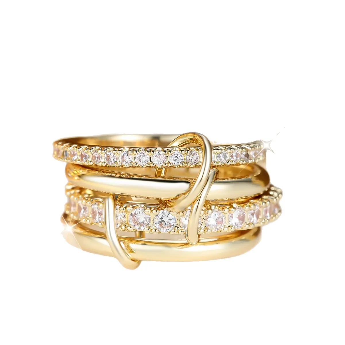 Interlocking Full-Diamond Zirconia  Multi-Element set rings