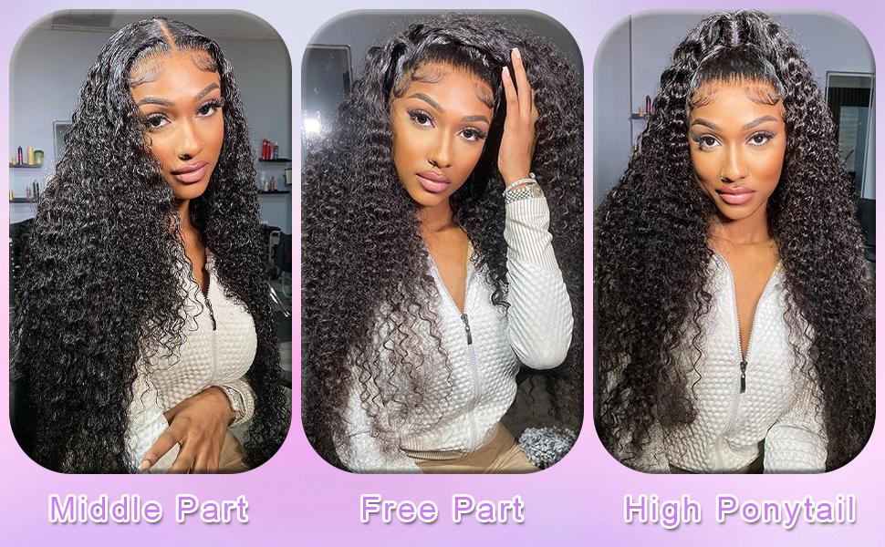 Bling Hair Deep Wave Lace Frontal Wig for Women Brazilian Human Hair 13x4 13x6 HD Transparent Lace Front Wig Short Curly Pre Plucked 12-36 Inch 180% Density TikTokShopHolidayHaul