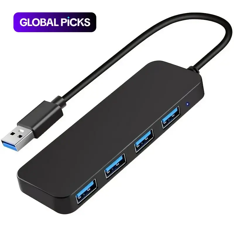 4-in-1 USB 3.0 Hub, Portable USB Hub 4-Port Hub Splitter Multi-Function Multiport Adapter, USB Port Extender and Extension for Laptops, Desktop Computers and Phones, Office Accessories #GLOBAL PICKS