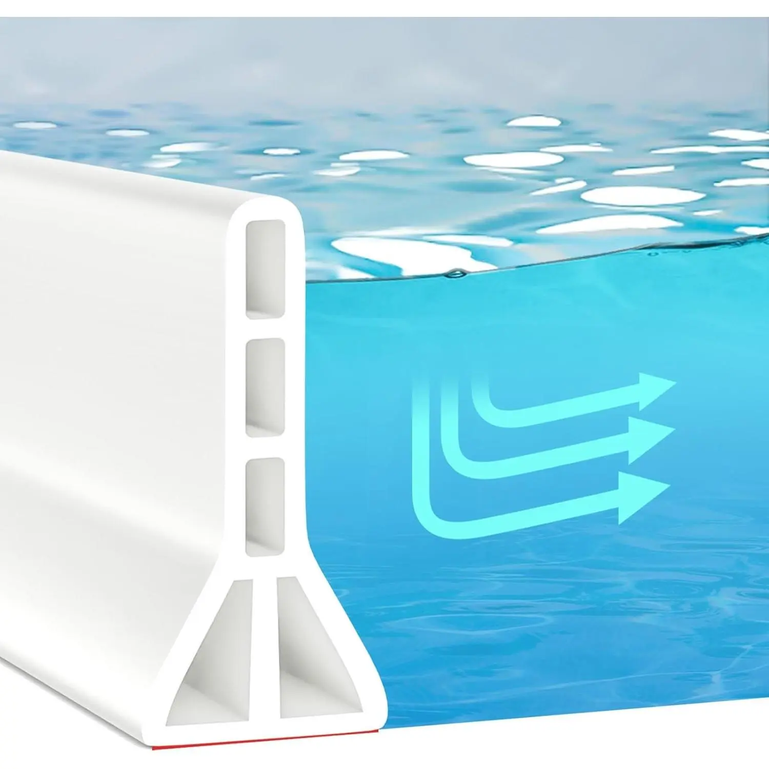 3 Inch High Shower Threshold Water Dam 67 Inch Collapsible Shower Barrier Water Stopper Dry and Wet Separation for Bathroom Kitchen and More 5.6ft