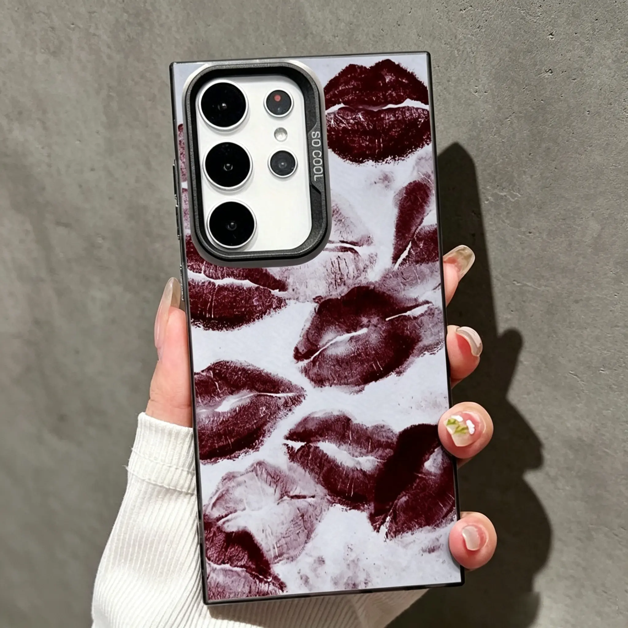 Vintage Oil Painting Pink White Wildflower IMD Makeup Mirror Phone Case for Samsung Galaxy S21-S26 Ultra/Plus/FE, Muted Gray Floral Print, Smooth Back, Soft TPU Anti-Collision, Cottagecore Aesthetic Slim Protective Cover
