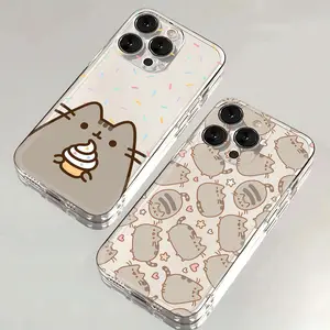 Pusheen Cat Phone Case - Anti-Drop Soft TPU, Aesthetic Printed Full Coverage Wireless Phone Accessory with Shockproof Resistance & Protection for iPhone 17 Pro Max/Air, 16-11 Plus Pro Max, Samsung S26-S21 FE Plus Ultra