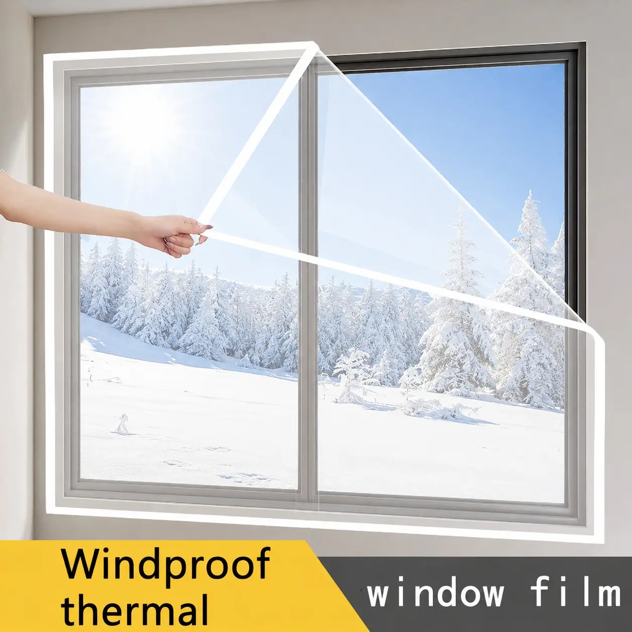 Transparent EVA Self-Adhesive Window Film, Light-Transmitting Waterproof No-Drill Installation Window Cover for Bedrooms, Living Rooms and Balconies