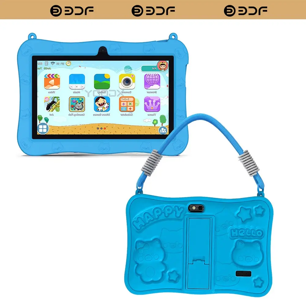 Bdf 7-Inch Kids Tablet, Touchscreen Tablet, Android 13.0, 4GB RAM 64GB Storage, Dual Cameras, WiFi Bluetooth-compatible, Shockproof Case, Parental Control, Ideal Gift