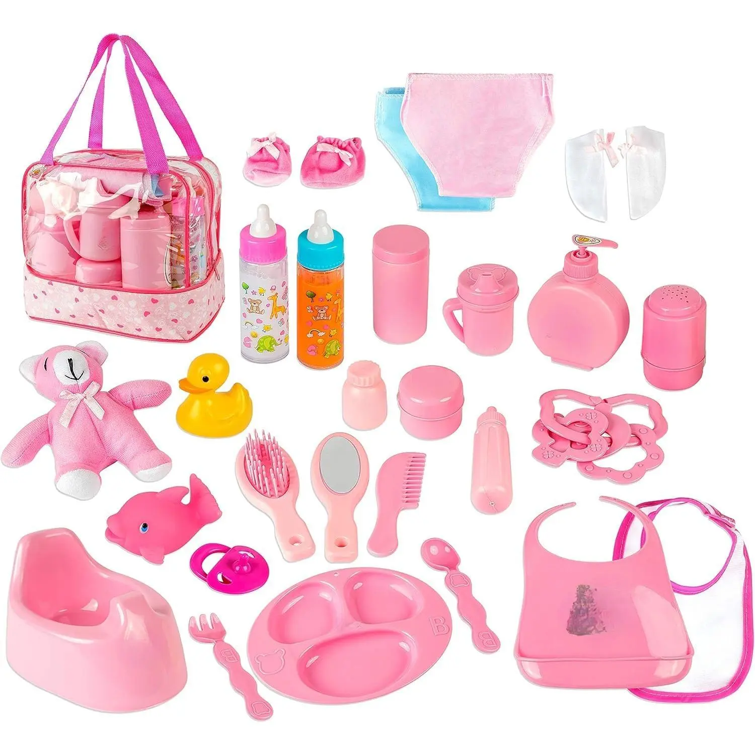 fash n kolor My Sweet Baby Disappearing Doll Feeding Set |   Baby Care 6 Piece Doll Feeding Set (38 pc Set)