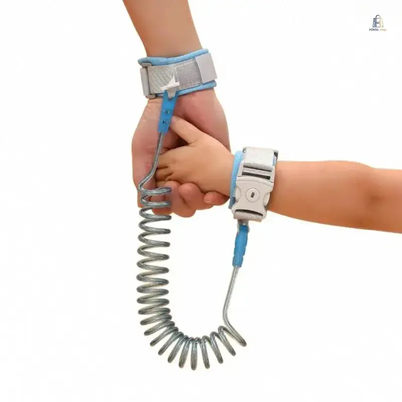 Toddler Harness - Durable Anti-Lost Safety Gear with 2M Lockable Spring Rope, 360° Rotating Stainless Steel Wristband (Key Slot) for Indoor Leisure Parenting, Sports & Outdoor Essentials