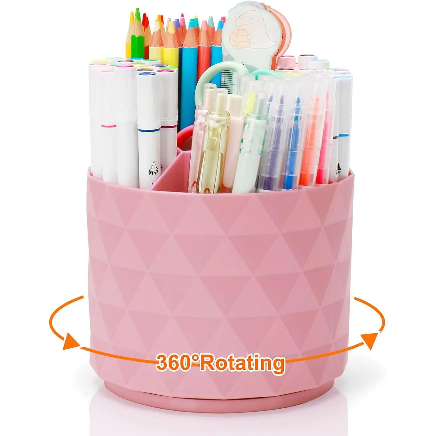 Cute Pencil Holders For Desk,360- Rotating Pen Holders For  Office,-like Pen Organizer With 5 Compartments,Stylish Desk Accessories For Office,School , ,Art  ()