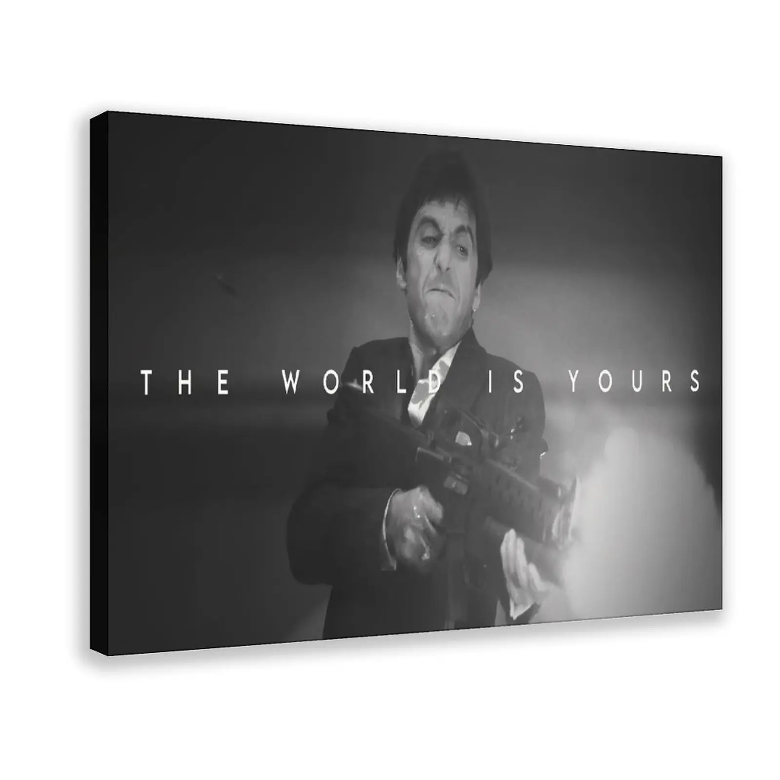 Iconic Tony Montana Scarface "The World Is Yours" Unframed Style Waterproof Wall Art Poster - Motivational Home Decor Items, Aesthetic Room Decor, Kitchen Accessory with Included Box