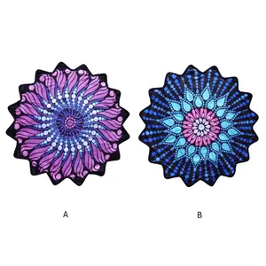 16-Point Star UV Printed Handkerchief, Dual-Sided Unique Patterns, Outdoor Sports Flying Toy, Dance Handkerchief, Deep Blue Color