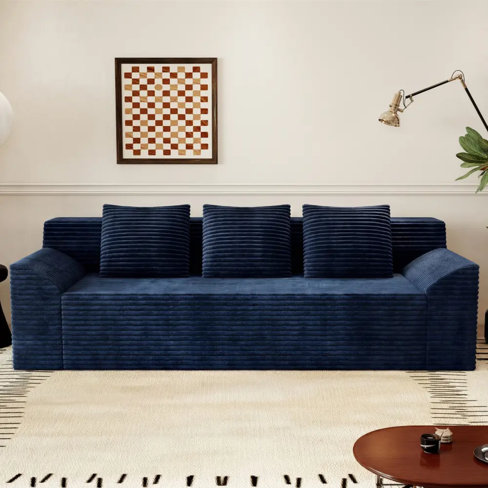 71" Corduroy Contour Ergonomic Sofa Set - Cozy Comfy Loveseat, Double Cushioned Deep Seat Comfy Couch, No Assembly, for Living Room, Bedroom, Indoor Furniture