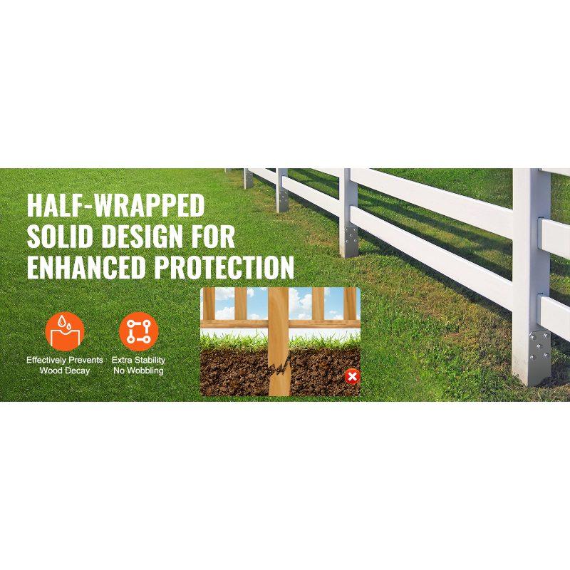 VEVOR No Dig Ground Anchor, 4 Pack 3.94x 2.76x 27.56 in DIY Screw in Post Stake, Includes 6 Lag Bolts a Rebar, U-Shape Heavy Duty Steel Post Holder, Great for Mailbox Posts and Fence Posts VEVOR No Dig Ground Anchor, 4 Pack 3.94x 2.76x 27.56 in DIY Screw in Post Stake, Includes 6 Lag Bolts a Rebar, U-Shape Heavy Duty Steel Post Holder, Great for Mailbox Posts and Fence Posts