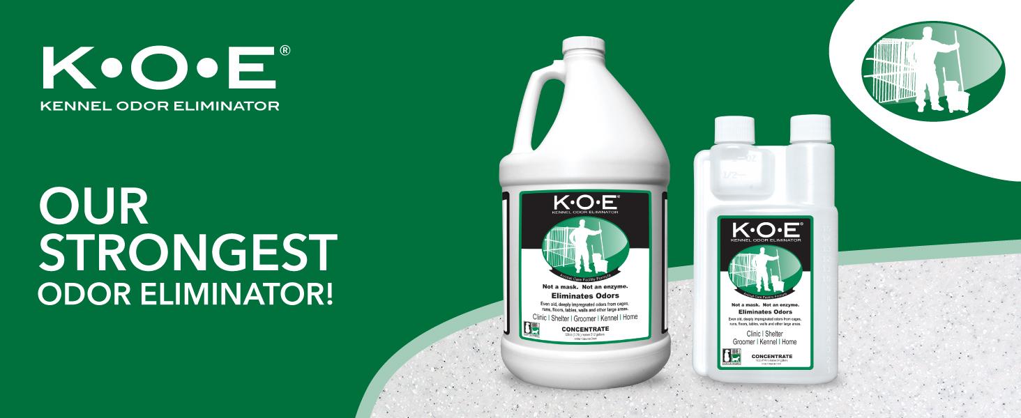 AGS Thornell KOE Kennel Odor Eliminator Concentrate, Odor Eliminator for Strong Odors, Great for Cages, Runs, Floors & More, Pet Odor Eliminator for Home & Kennel w/Safe, Non-Enzymatic Formula, 128 oz