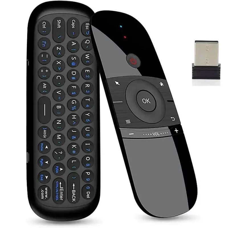 W1 Air Mouse Remote Control with Keyboard, IR/RF TV Remote for Android TV Box/PC/projector/htpc/all-In-One Devices
