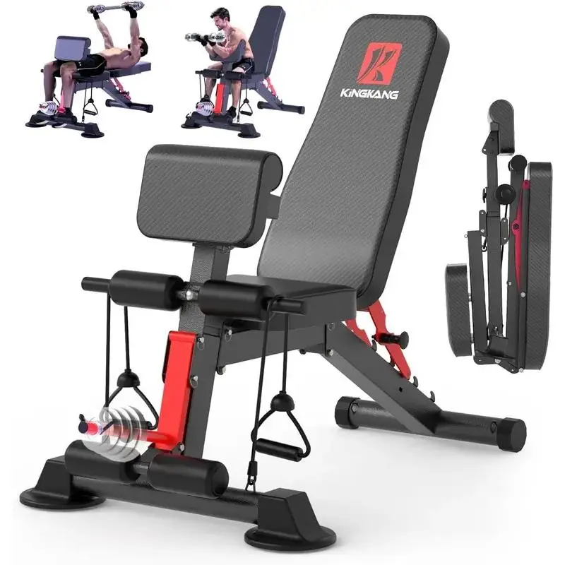 Aobtkel14-in-1 Foldable Dumbbell Bench Weight Pre-Assembled Multi-Functional 1000 lbs 6 Adjustable Levels for Full Body Workout