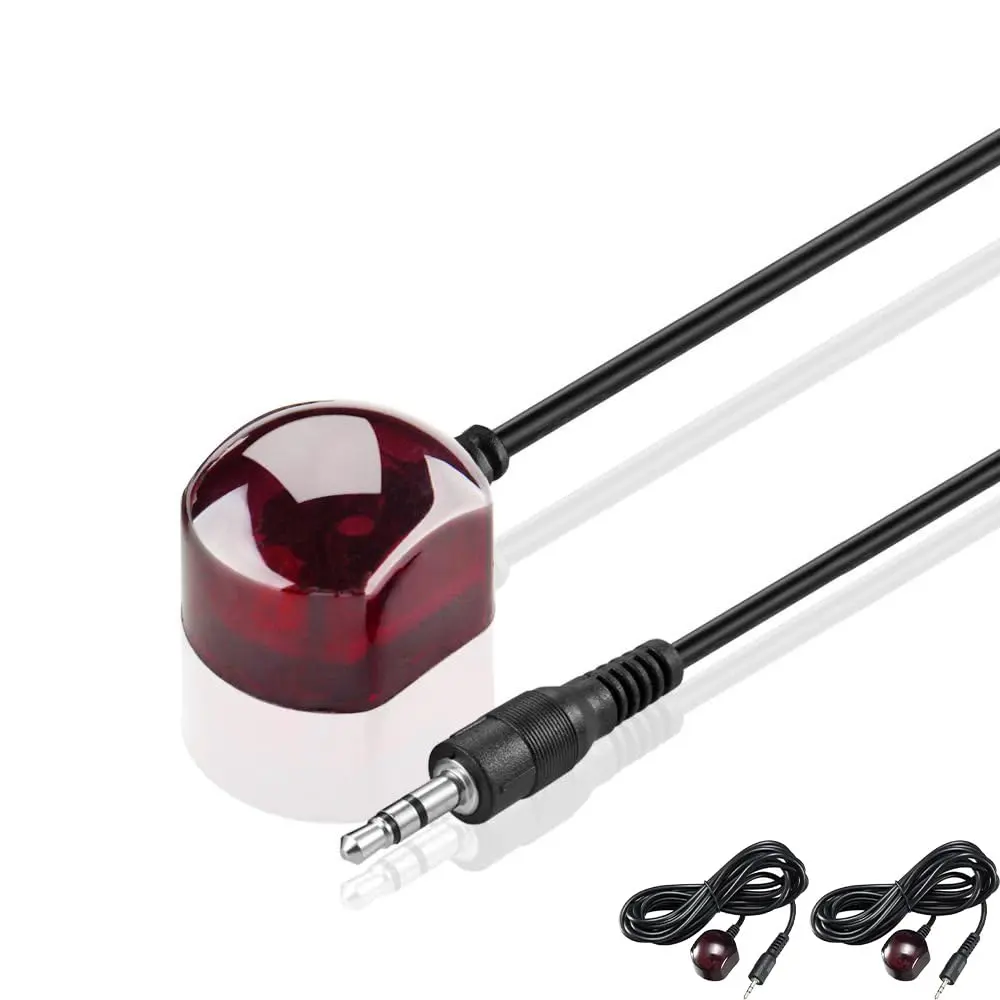 2-Pack 10FT IR Receiver Cable with 3.5mm Jack Plug - Remote Extender Repeater with 38-56khz IR Emitter, Adhesive Mount, 30 Degree Angle for Set-Top Boxes (Spectrum, Motorola, Arris, Xfinity, Comcast, Verizon FiOS)