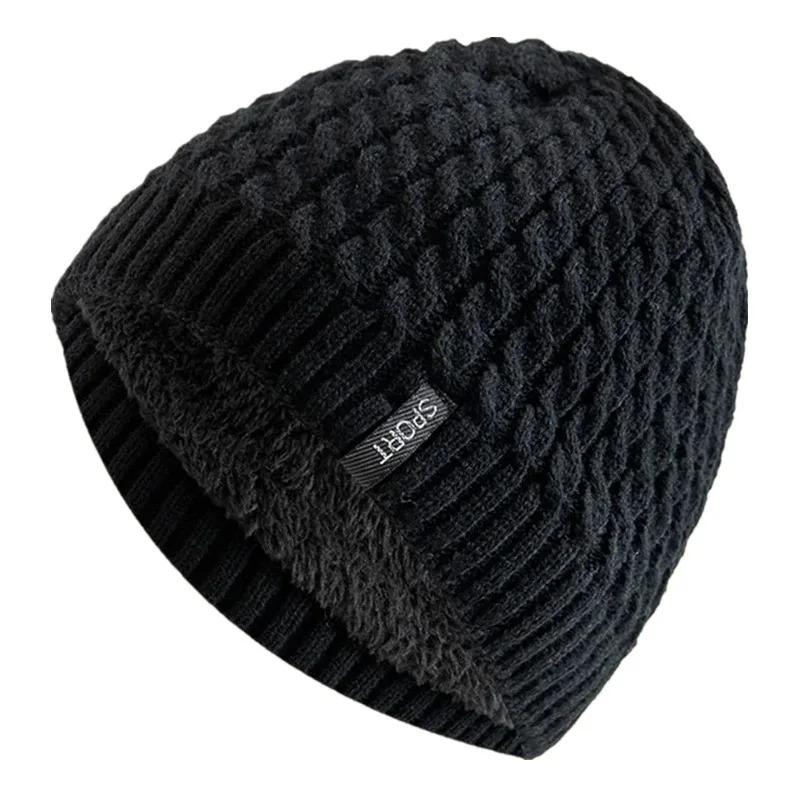Hot Sale Unisex Casual Winter Hat SPORT Label Twisted Pattern Knitted Hat Winter Cozy Soft Beanie Hats