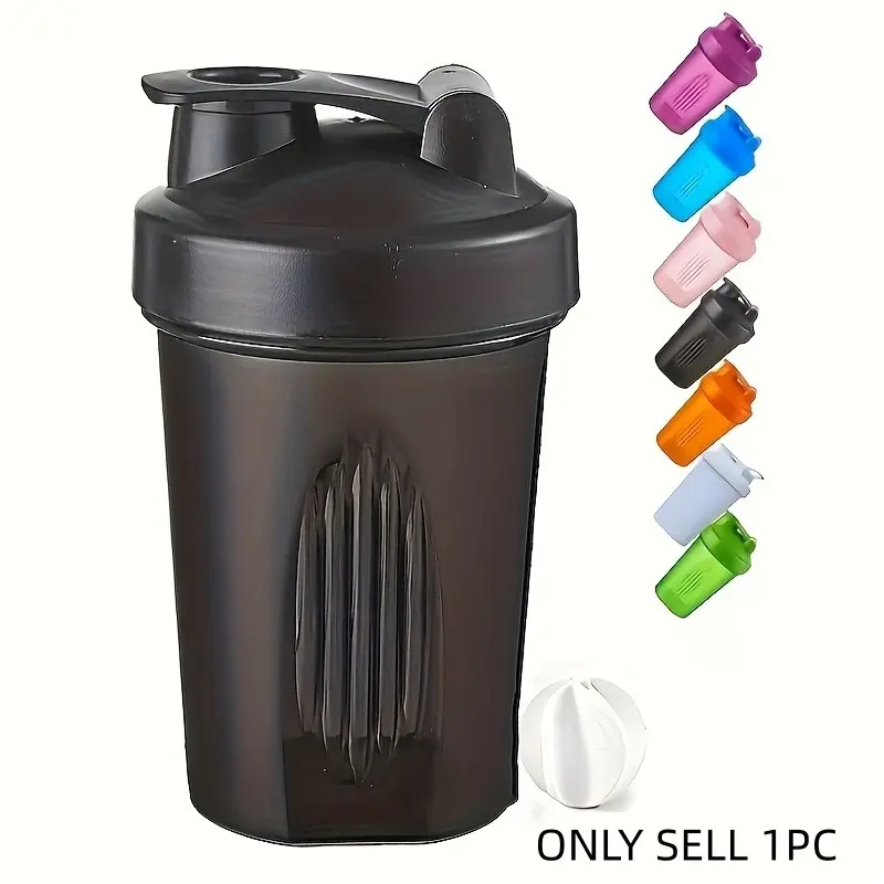 Protein Powder Shaker Cup with Mixing Ball, 13.5oz Leak-Proof Fitness Shaker, Ideal for Gym, Travel, Cycling, Meal Prep, Protein Shaker Bottles