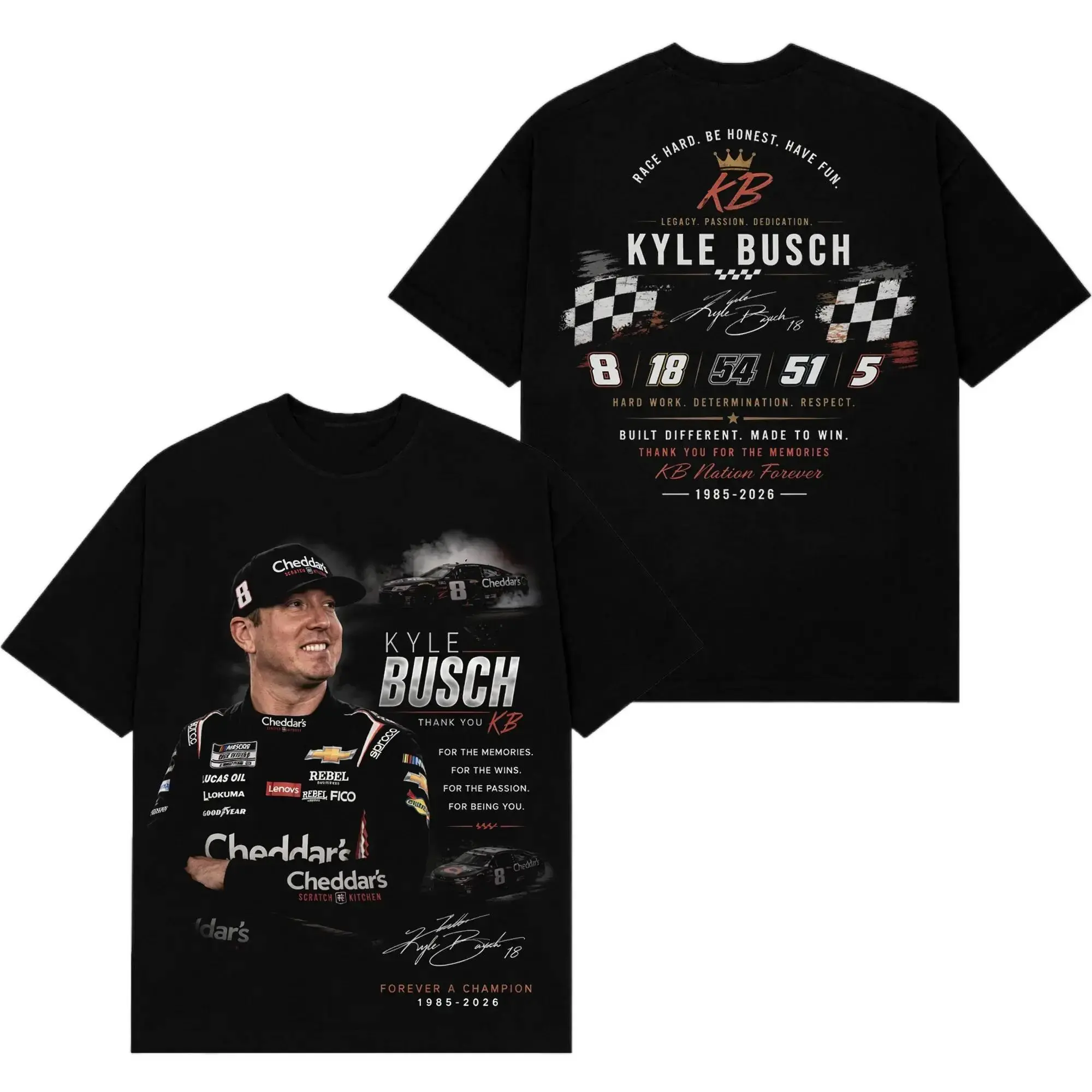 [ 🥊 Sale Up To 50%]Kyle Busch RIP Gone Too Soon T-Shirt, Vintage NASCAR Racing Graphic Tee, TikTok Viral Motorsport Fan Shirt, Heavyweight Oversized Cotton Streetwear, Memorial Racing Apparel