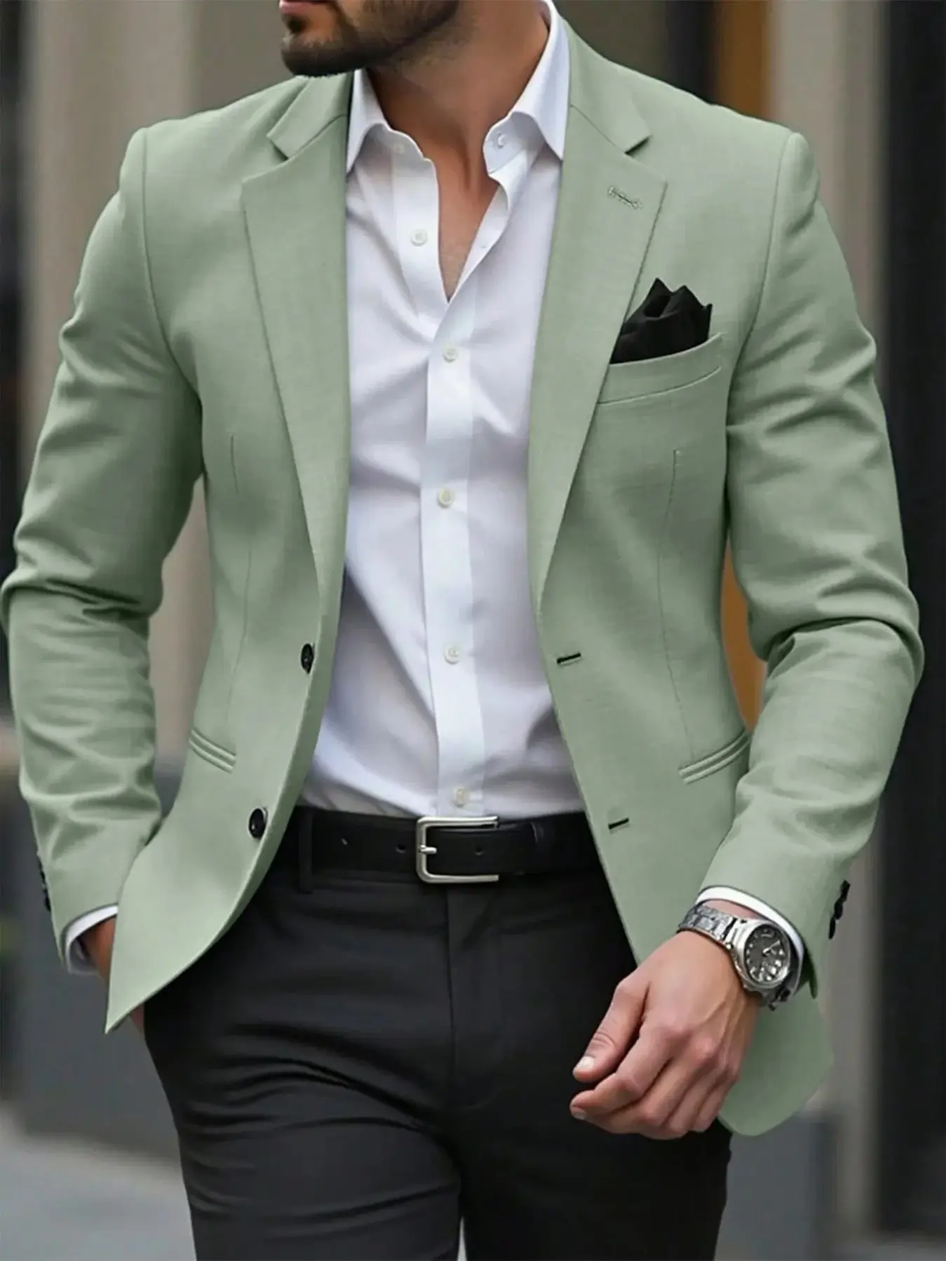 Men's Single Button Suit Jacket, Fashionable Business Blazer, Perfect for Formal and Casual Wear, Ideal for Meetings and Events