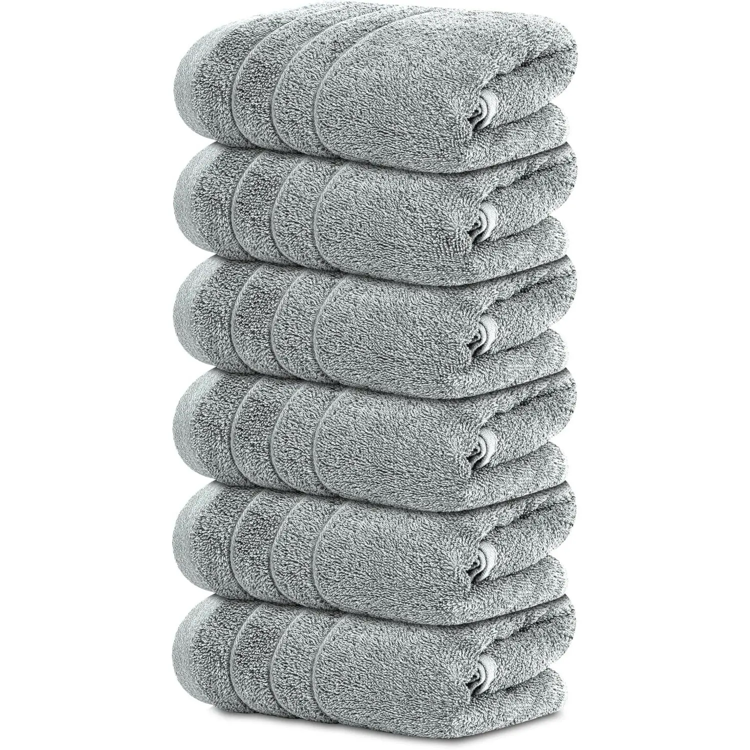 Towels Pack of 6 Hand Towels, 100% Cotton, Lighter Weight, Quick to Dry, 16 x 28 Inches, Super Soft & Absorbent, Perfect for Bathroom & Kitchen, Cool Grey