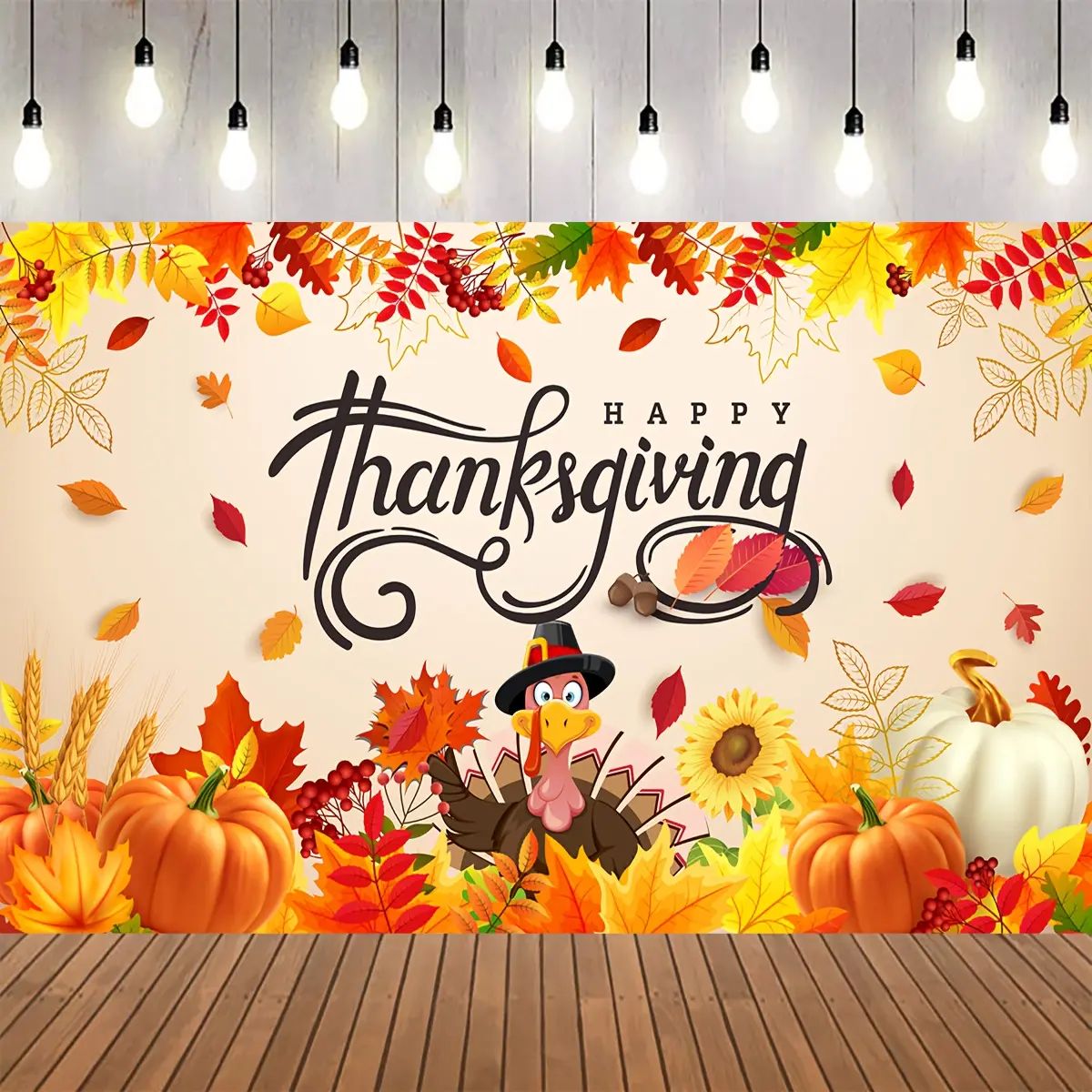 Thanksgiving Pumpkin Turkey Backdrop Banner, Lightweight Home Decor Tapestry - Farm Event, Photo Booth Decoration, Wedding Room Wall Accent, Ideal Gift
