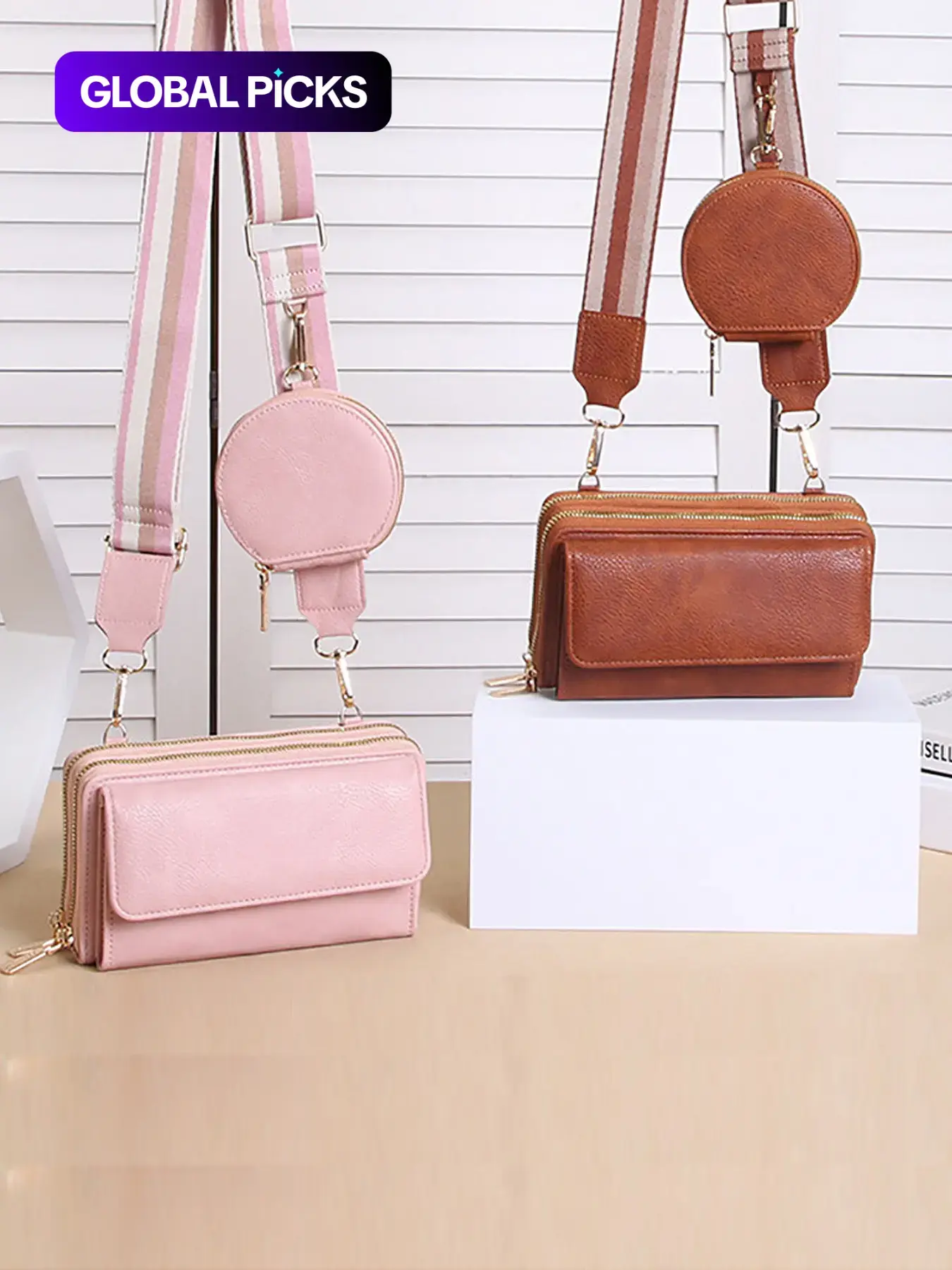 Small Crossbody Bags for Women Cell Phone Purse Leather Wallet Handbags,Fashionable Crossbody Bag,Adjustable Shoulder Bag,with Credit Card Slots,with Adjustable Guitar Strap,Small Elegant Design for Travel, Chic Crossbody Bag, Zipper Crossbody Bag