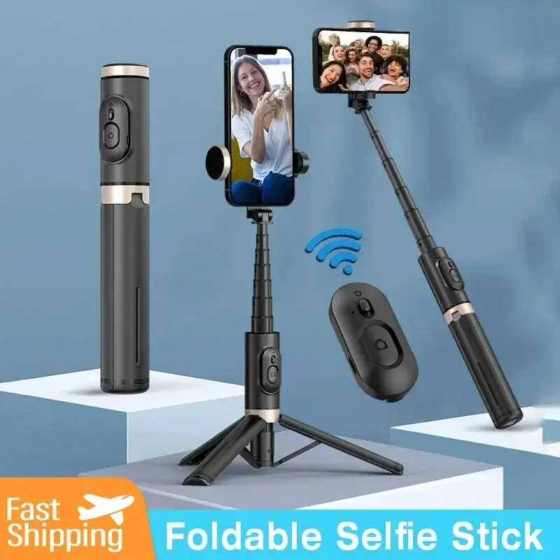 Bluetooth Smartphone Selfie Stick Foldable Wireless Tripod with Bluetooth Shutter Monopod Live Photograph for iPhone 15 14 Samsung S24 S23