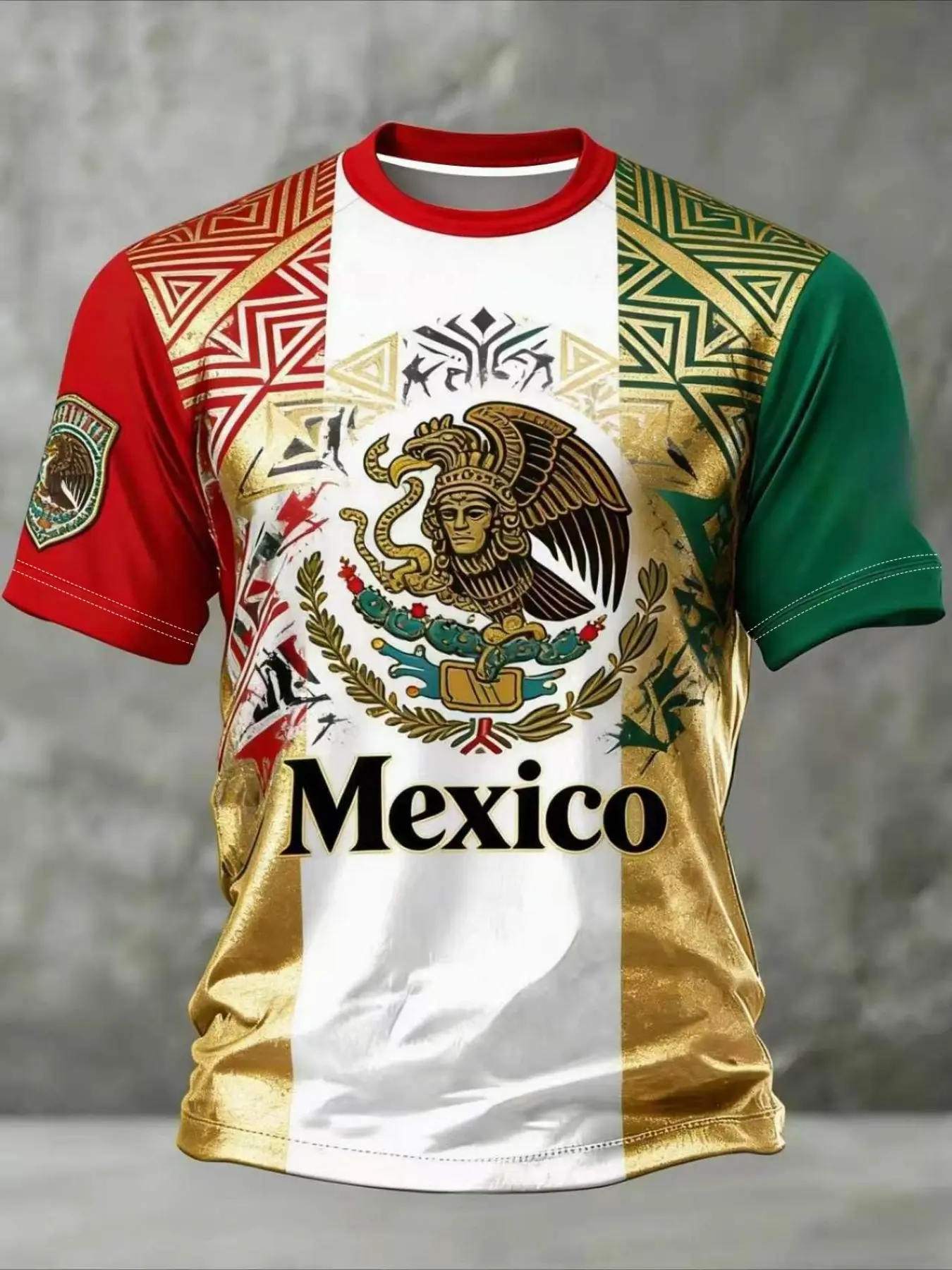 Mexico Soccer Jersey Men, Football Jerseys, Casual Sports Jersey, Aztec Pattern Shirt, Mexico Pride Futbol Tee, Eagle Crest Fan Apparel #ModoPartido