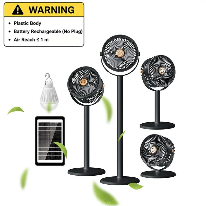 Electric Floor Fan with Adjustable 5-Speed, Rechargeable Battery, Powerful Air Circulation for Household Use, USB Charging, Portable Desk & Standing Fan