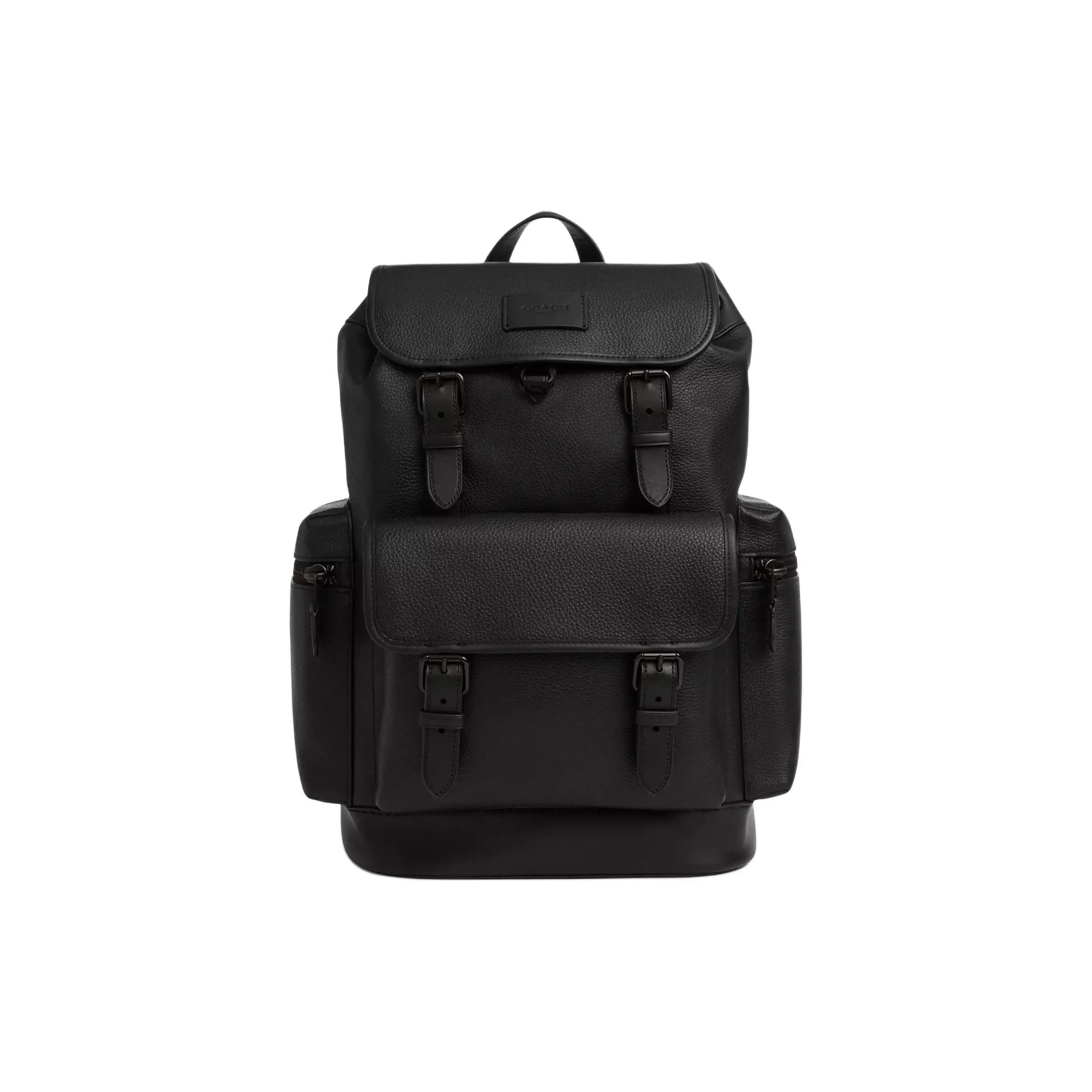 COACH Sprint 29 Letter-Print Leather and Calfskin Backpack for Men, Large Size, Black