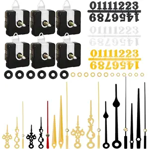 6 count High Torque Quartz Clock Movement Mechanism  Clock Numerals Kit with 6 Different Pairs of Hands Clock for DIY Wall Clock Handicrafts Repair Clock  21.5mm