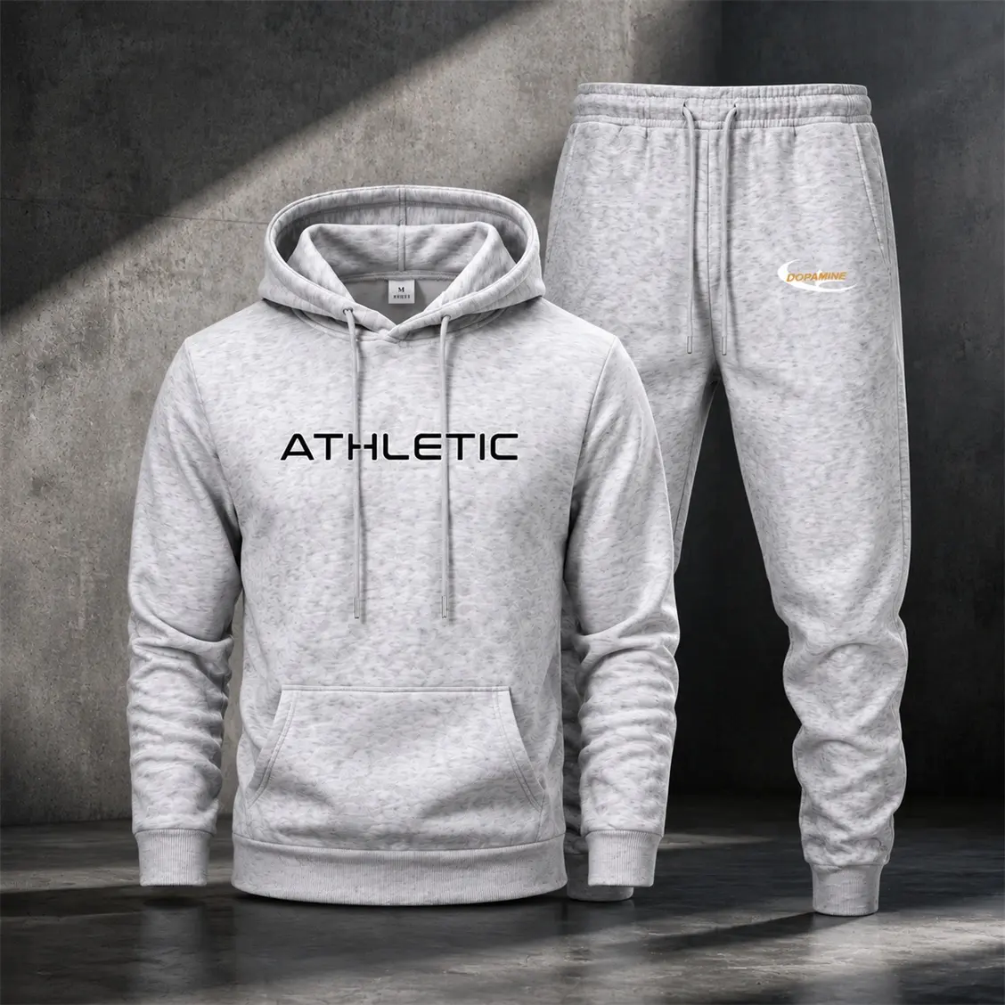 Men’s Graphic Hoodie and Sweatpants Set, Casual Streetwear Tracksuit Outfit, Soft Pullover Hoodie Matching Jogger Pants for Fall Winter Daily Wear