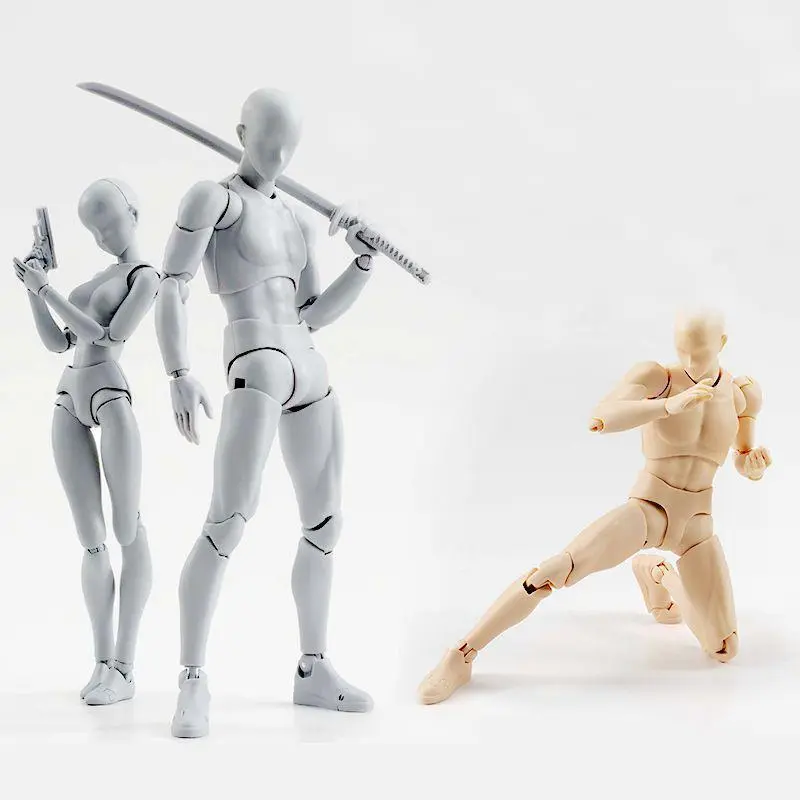 High Quality BODY KUN/BODY CHAN BJD Action Figure Doll, Grey Color Ver., Black PVC New Boxed Collectible Model Toy
