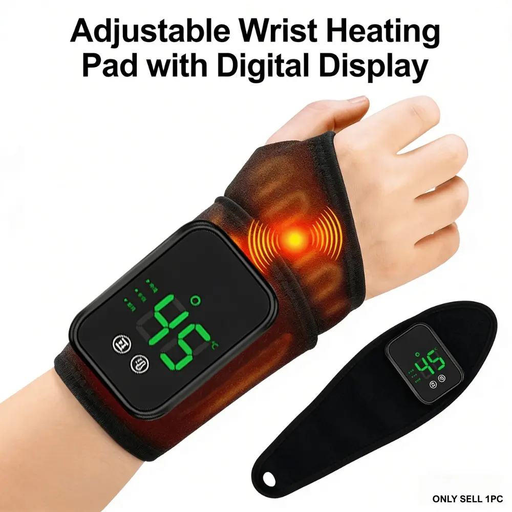 Light Heat Therapy and Massage 2-In-1 Wrist Therapeutic Device, Rechargeable Wireless Design, Relieves Arthritis Wrist Pain, Relaxation Aid, Suitable for Long-Term Hand Users, Wrist Brace for Women, Men and Elderly, USB Rechargeable Massager