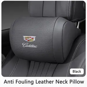 Napa Leather Breathable Car Seat Headrest Neck Pillow Comfortable Auto Protector Cushion Fits For Cadillac ATS BLS CT4 CT5 CTS ESCALADE SRX STS XT4 XT5 XT6 XTS Auto Interior Accessories