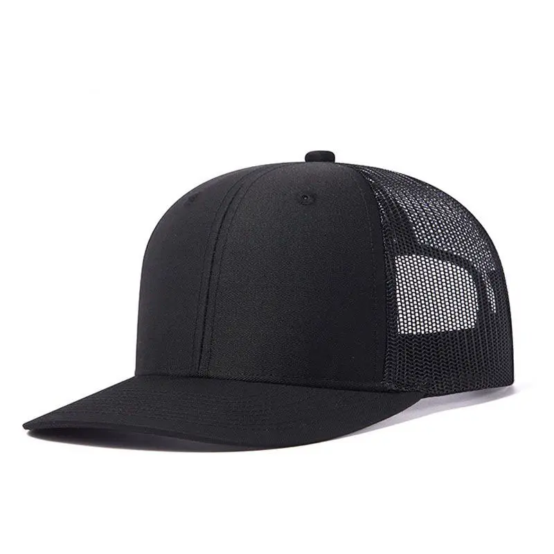Solid Color Mesh Sunshade Baseball Cap for Adults - Summer Flexible, Breathable, Lightweight, Adjustable Extendable Trucker Hat, Available in Black + Black Net, Brown + Khaki Mesh, One Size