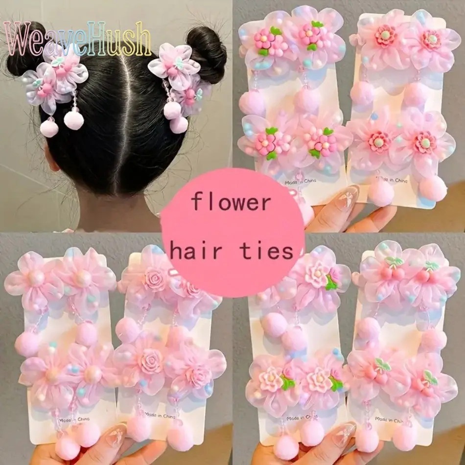 12Pcs Kids Non-Damaging High-Elasticity Headbands, Girls Holiday Hairstyle Essentials, Prop 65 Safe Flower Imitation Pearl Rose Bow Hair Accessory Kit, Fashion Hairbands for Ages 3-14, Perfect Holiday Gift