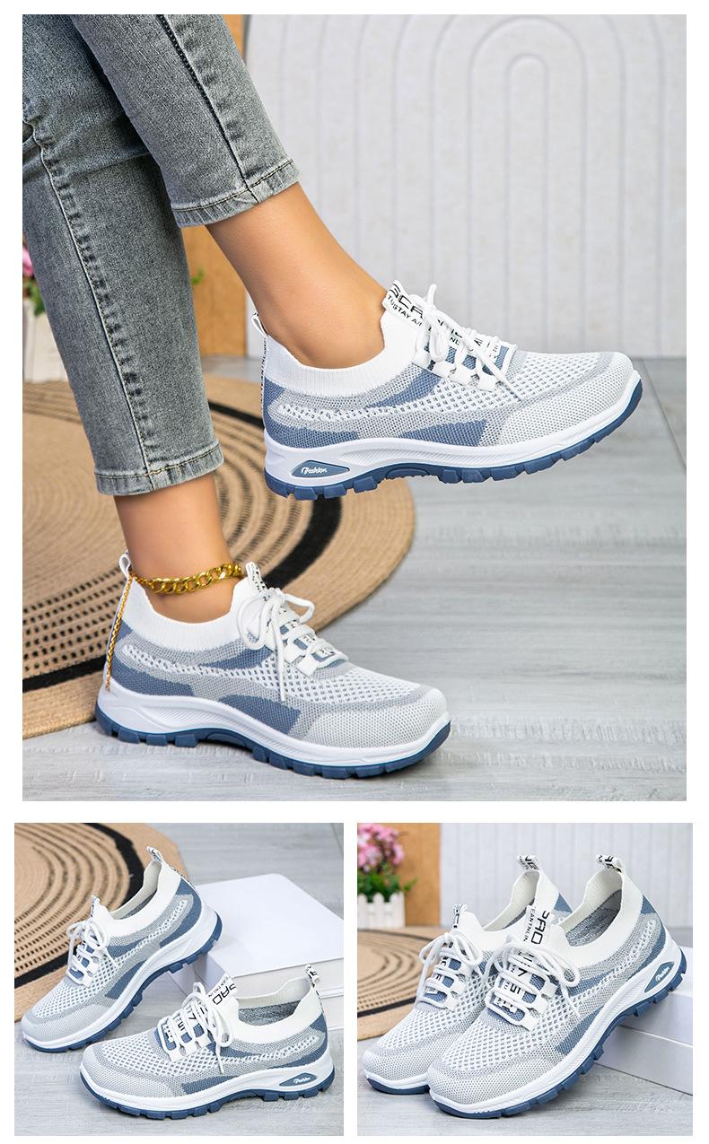 New women's sneakers, fly-knit mesh shoes, low-cut lightweight casual shoes, comfortable and versatile single shoes