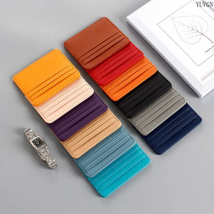 Multi‑Slot Slim Card Holder Wallet, Portable PU Leather Minimalist Credit Card Case, Thin Lightweight ID Card Pouch for Men & Women Daily Use