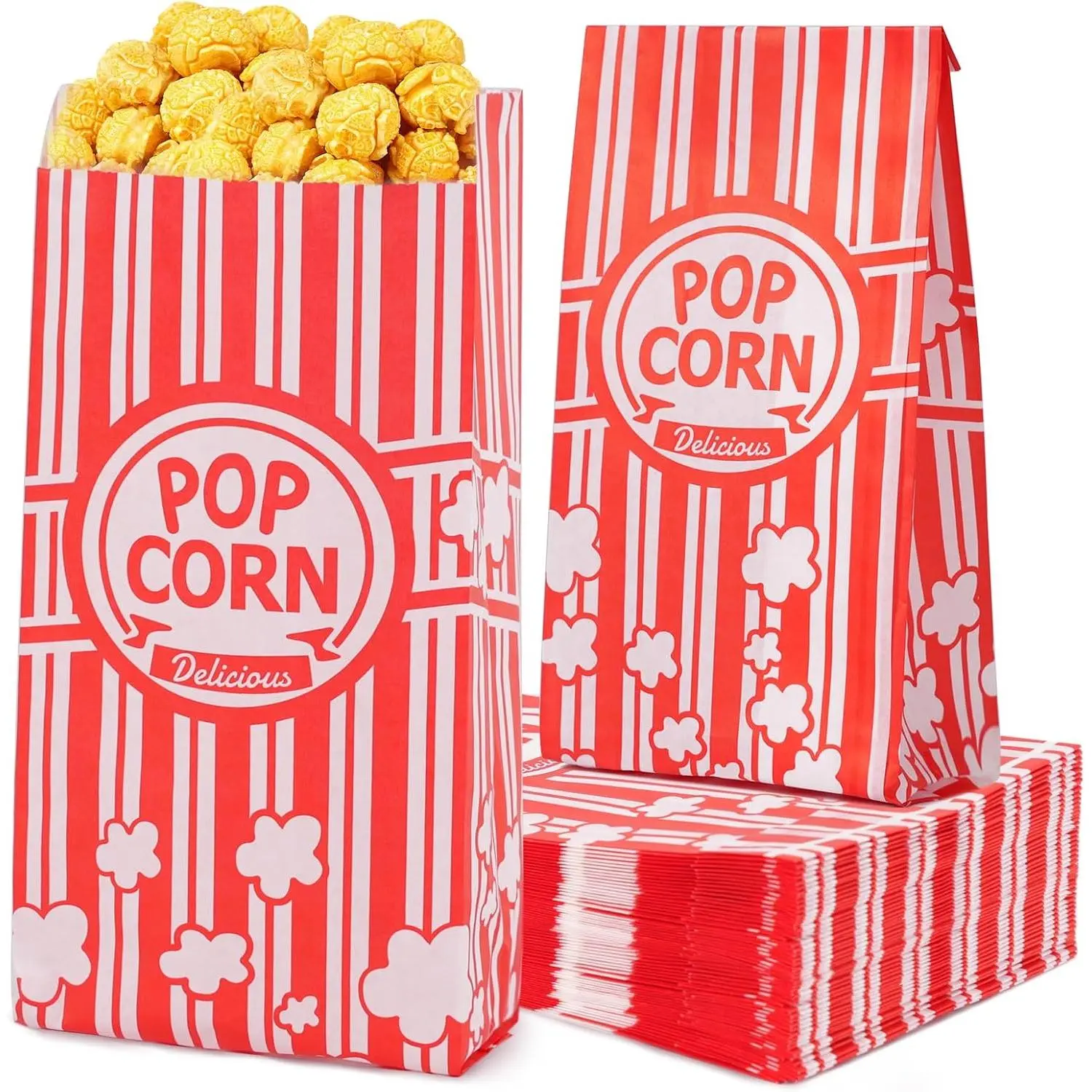 Paper Popcorn Bags,120 Pack 1oz Popcorn Bags Individual Servings, Popcorn Bag Bulk for Popcorn Machine,Movie Nights Pop Corn Bags