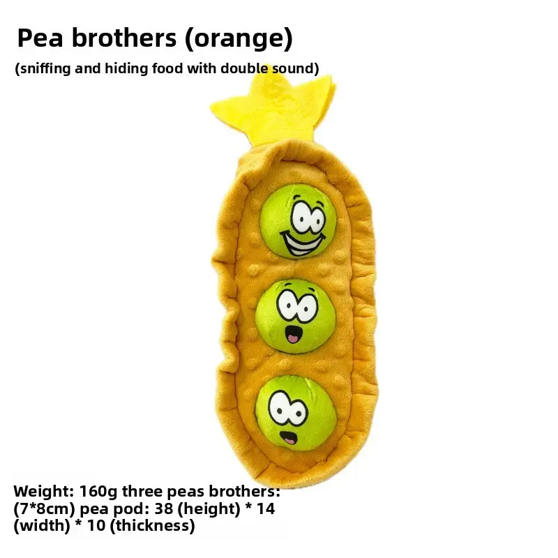 Pea Dog Scented Plush Toy, Chew Ball, Hidden Food Slow Feeder, Sound Making, Pet Toy, Christmas Halloween Gift