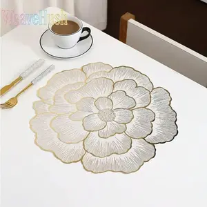 2 PCS Floral Pattern Heat Resistant Non Slip Waterproof Table Placemats Home Kitchen Dining Valentine's Day Table Decor Gift
