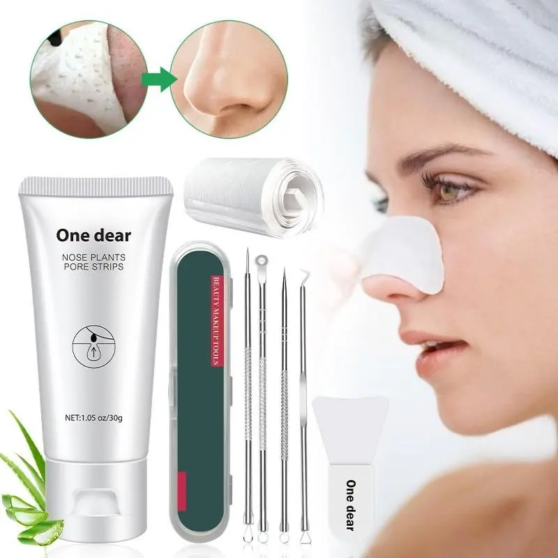 Home Blackhead Pore Cleansing Kit, Nose Mask Roll with Multi-Function Pimple Needle, Daily Facial Care Tool Set for Men and Women