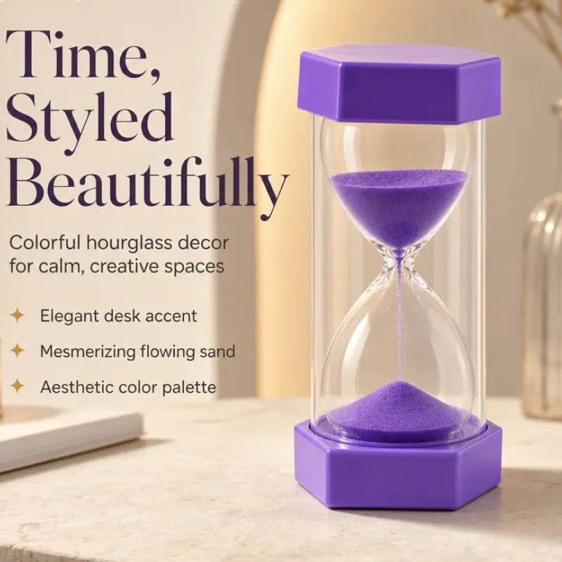 Hexagonal Anti-Drop Sand Timer, Durable Plastic Protective Stopwatch, Kids/classroom/kitchen Countdown Hourglass, Home Decor Ornament, Kitchen Timers