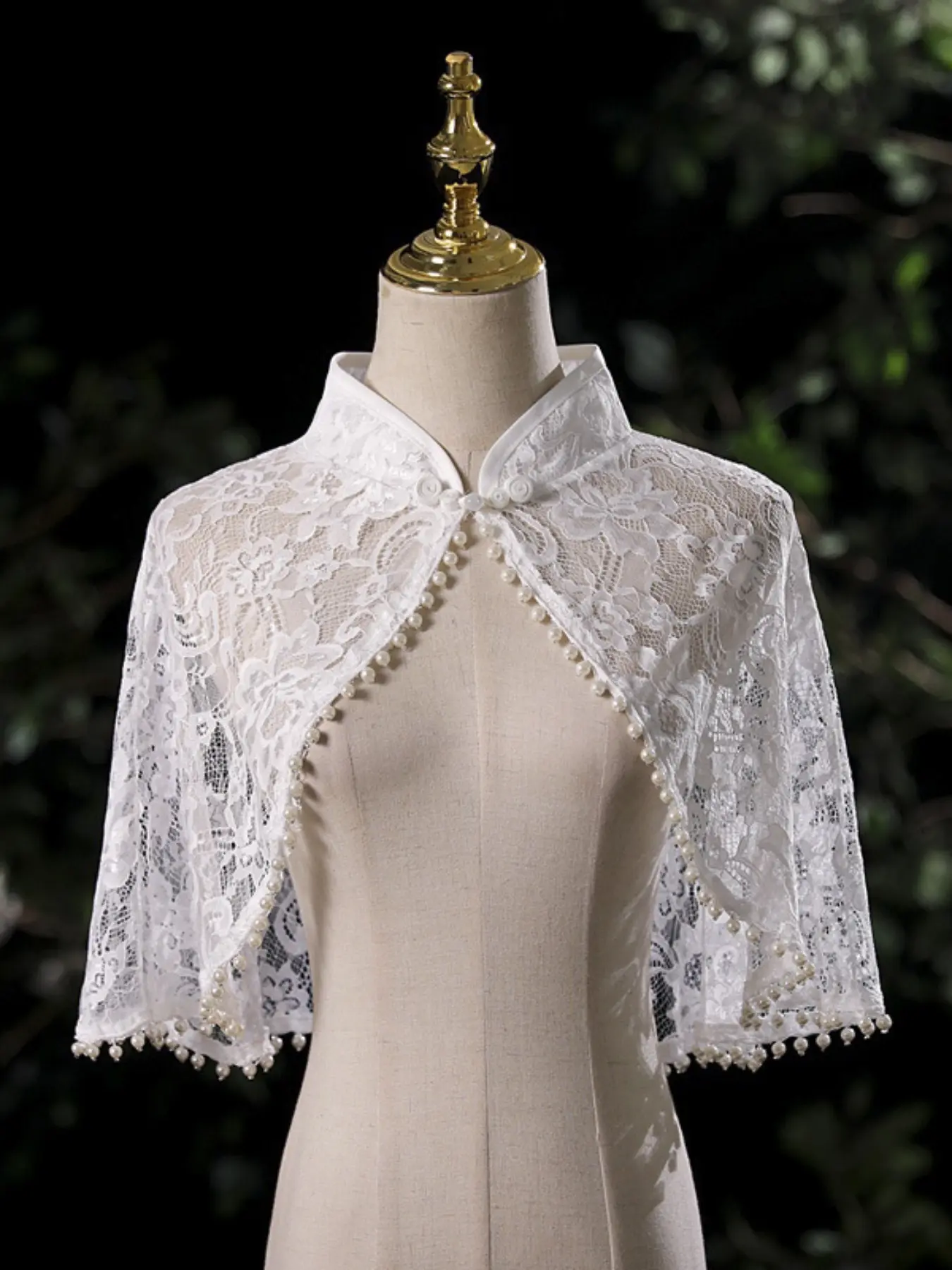 Summer Versatile Bride Wedding Shawl, Lace Thin Bridal Gown Cape, Pearl Fringe Wedding Dress Shoulder Scarf, Elegant Ceremony Outerwear, Lace Sheer Shawl, Shawl For Dress