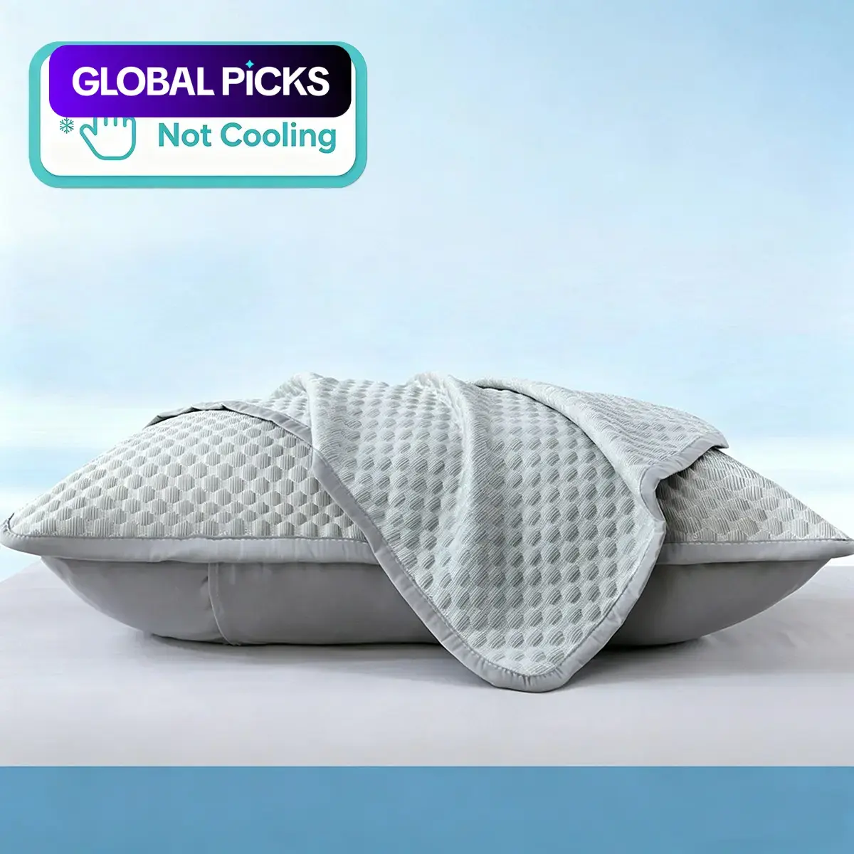 Summer Cooling Pillowcase, Queen Size, Solid Color Ice Bead Cool-Touch Cover, Washable & Breathable, Easy Maintenance, Air Conditioning Effect (No Pillow) #GLOBAL PICKS