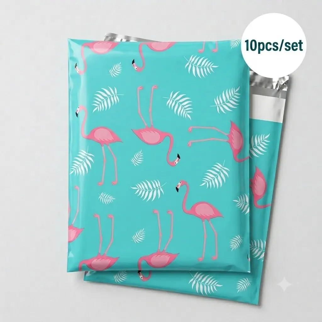 Pretty Package Designer Poly Mailer 10 Pack Heavy Duty Waterproof Polymailers Self Seal Shipping Bag for Small Business, Cute Packaging, Postal Bags